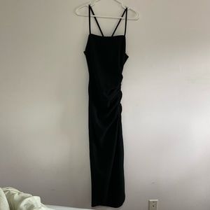 Zara Black Draped Dress with Slit